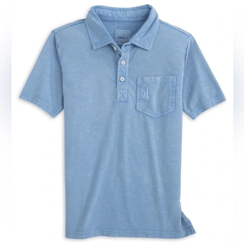 Johnnie-O Coastal Wash Polo Shirt Boys 12 Olympic Blue Spring Summer Easter